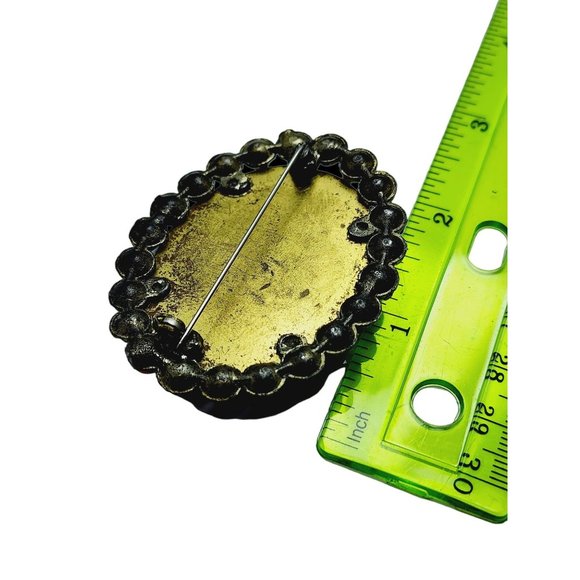 Early Enameled Glass Czech Style Brooch (A880) - Picture 5 of 6